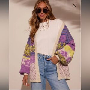 Ferrell Printed Open Front Cardigan